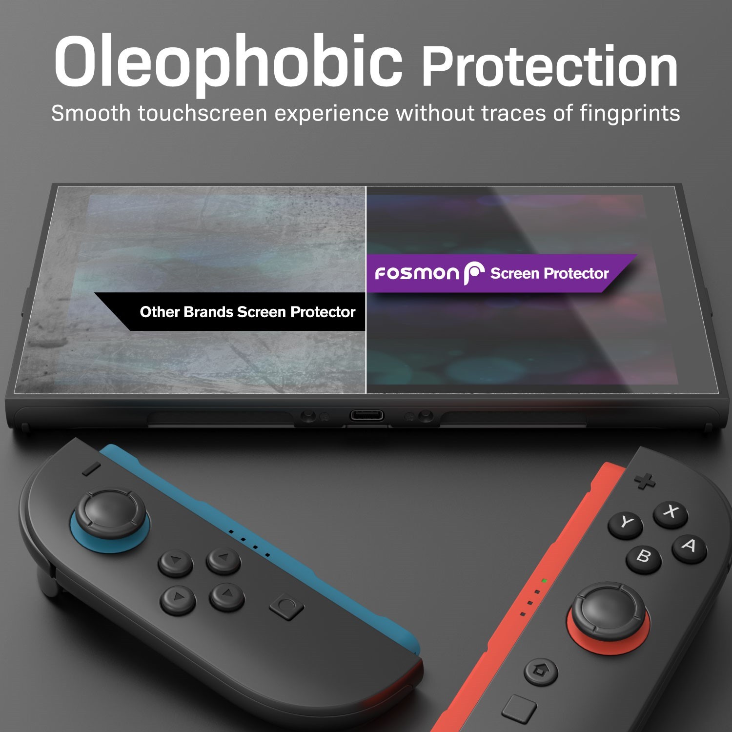Fosmon 2 Pack For Nintendo Switch 2 Tempered Glass Screen Protector Clear