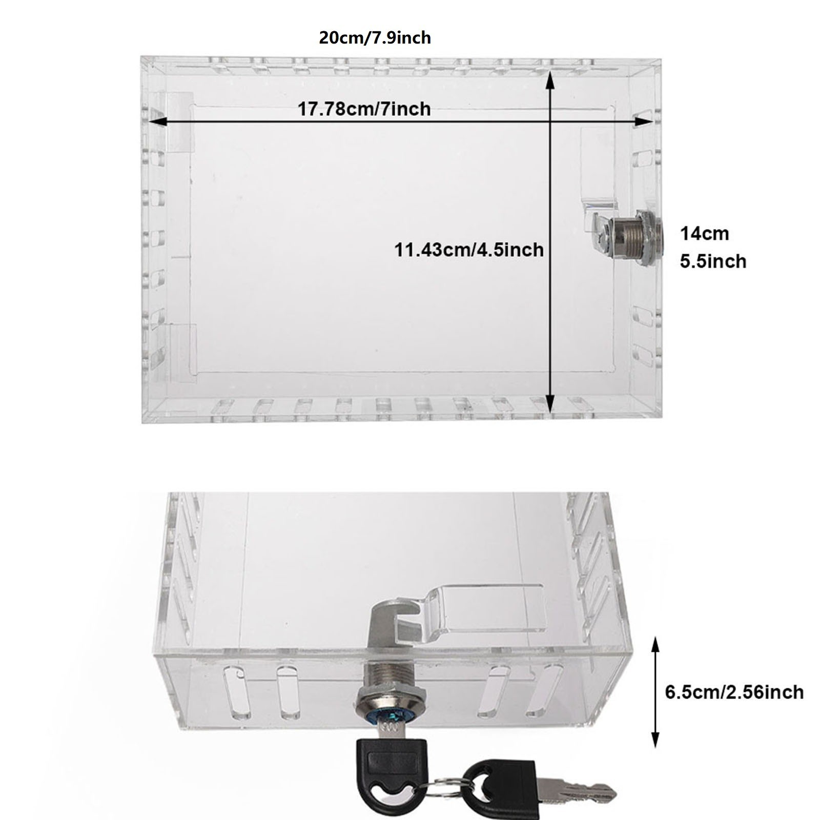 Transparent Lock Box for Thermostat with Key Clear PS Protective Cover