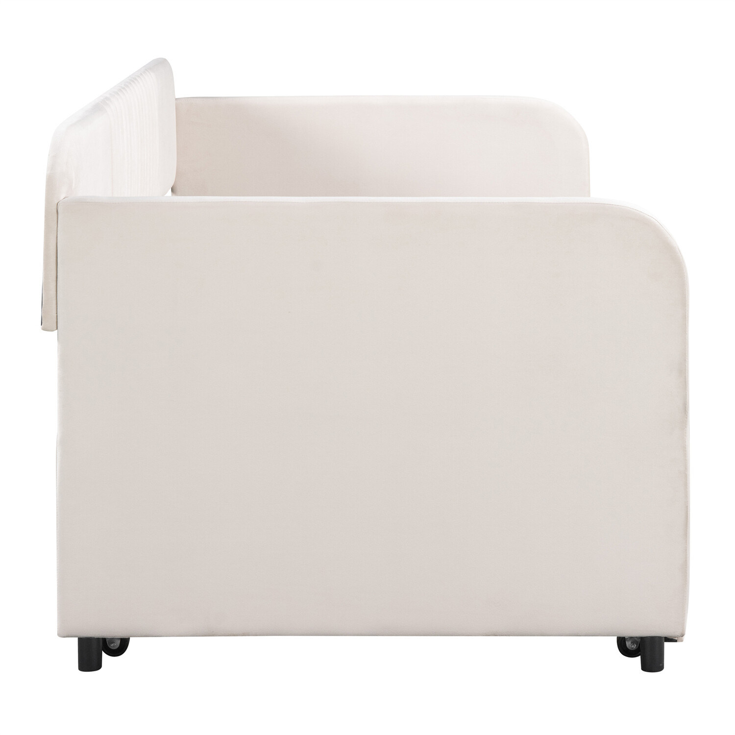 Twin Size Daybed with Trundle Upholstered Bed Frame Sofa Bed Beige/Blue/Gray New