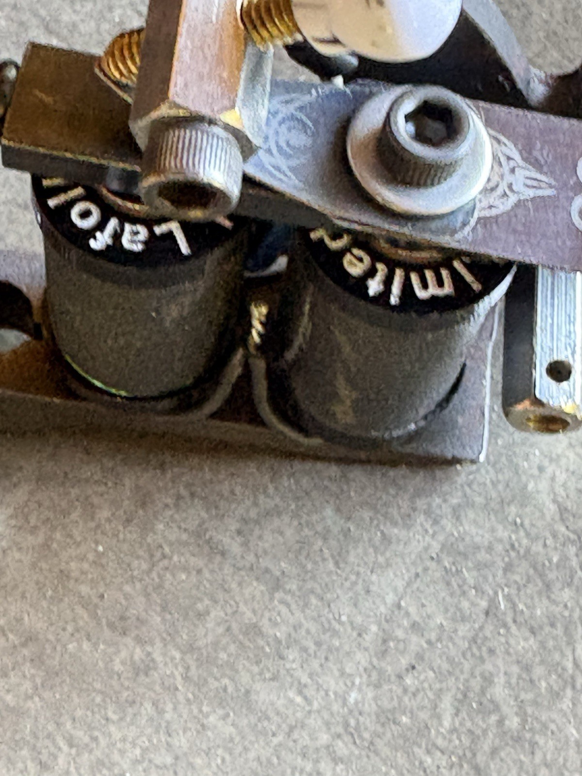 Custom Walker Vintage Style Tattoo Machine Black Stamped Washers On Coils