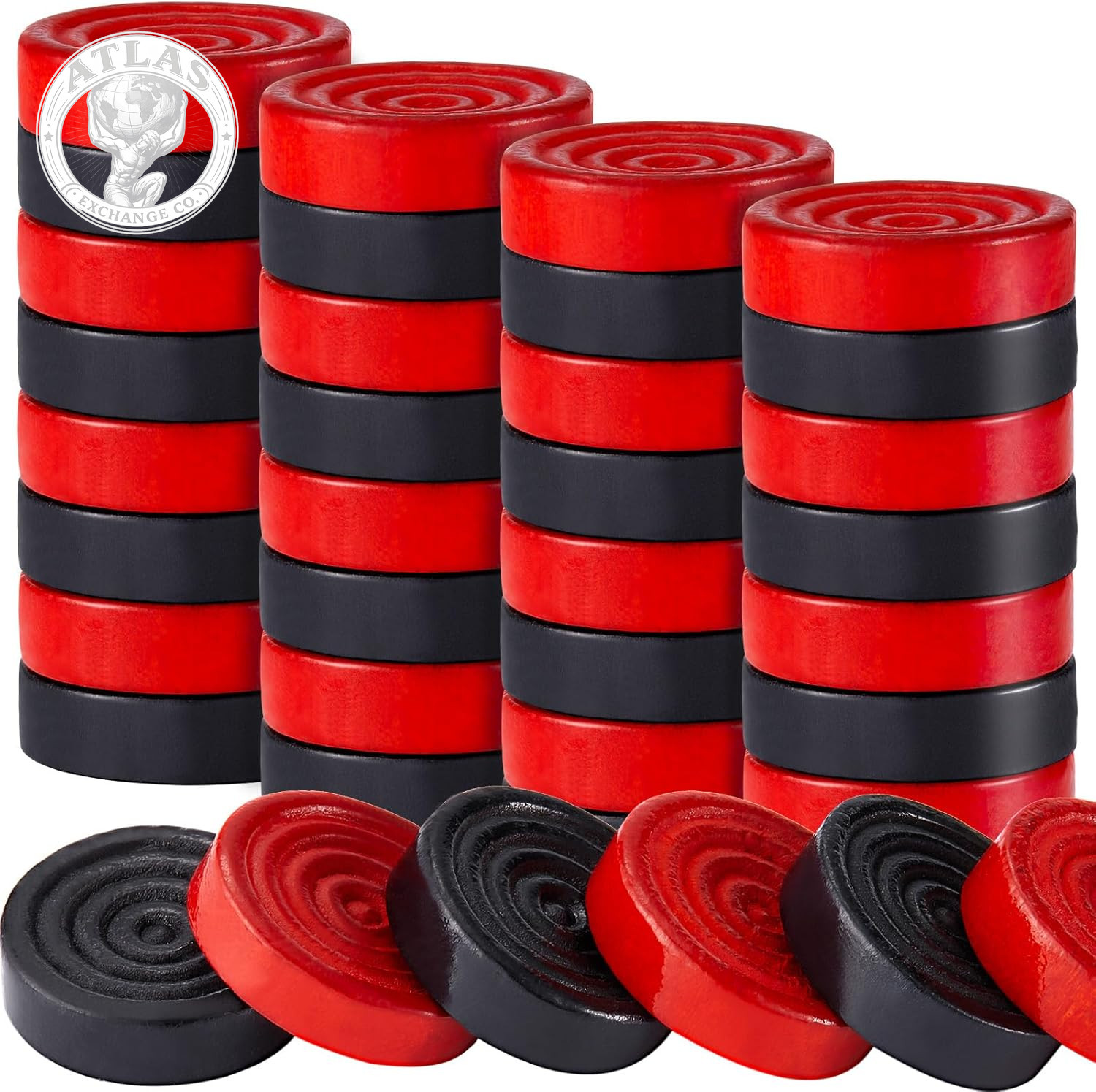 Sumind 48 Pcs Wooden Checkers Pieces 1.06 Inch Checker Pieces in Drawstring Stor