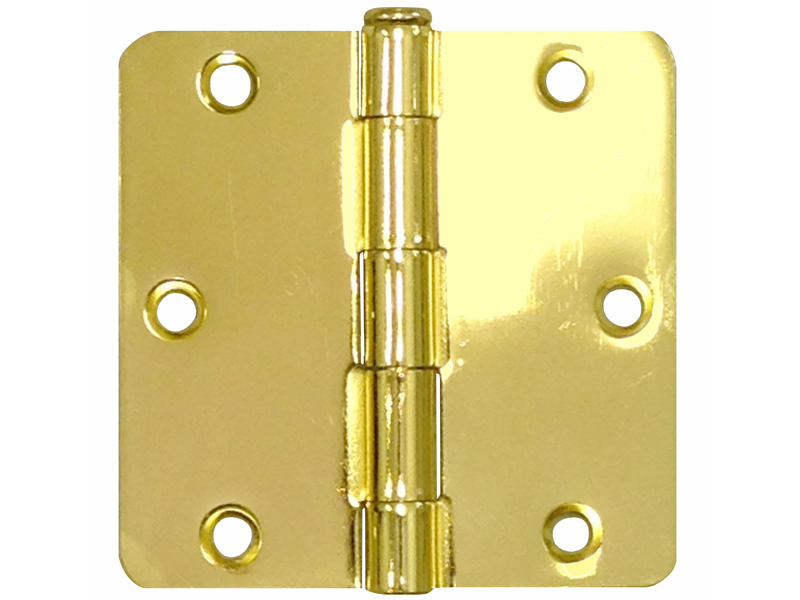 36 Pack Polished Brass 3.5" x 3.5" 1/4 Radius Corner Interior Door Hinges