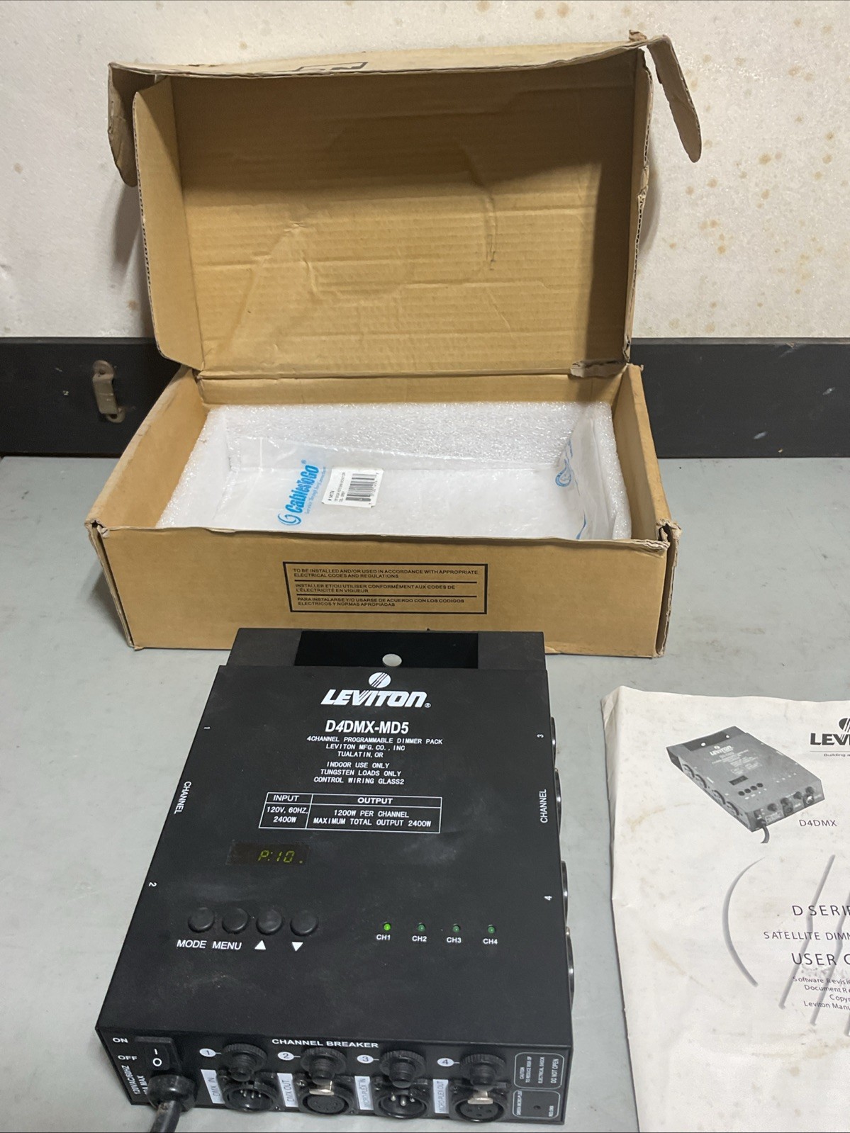 Leviton D4DMX-MD5 4 Channel Dimmer Pack See Photos,fast Shipping