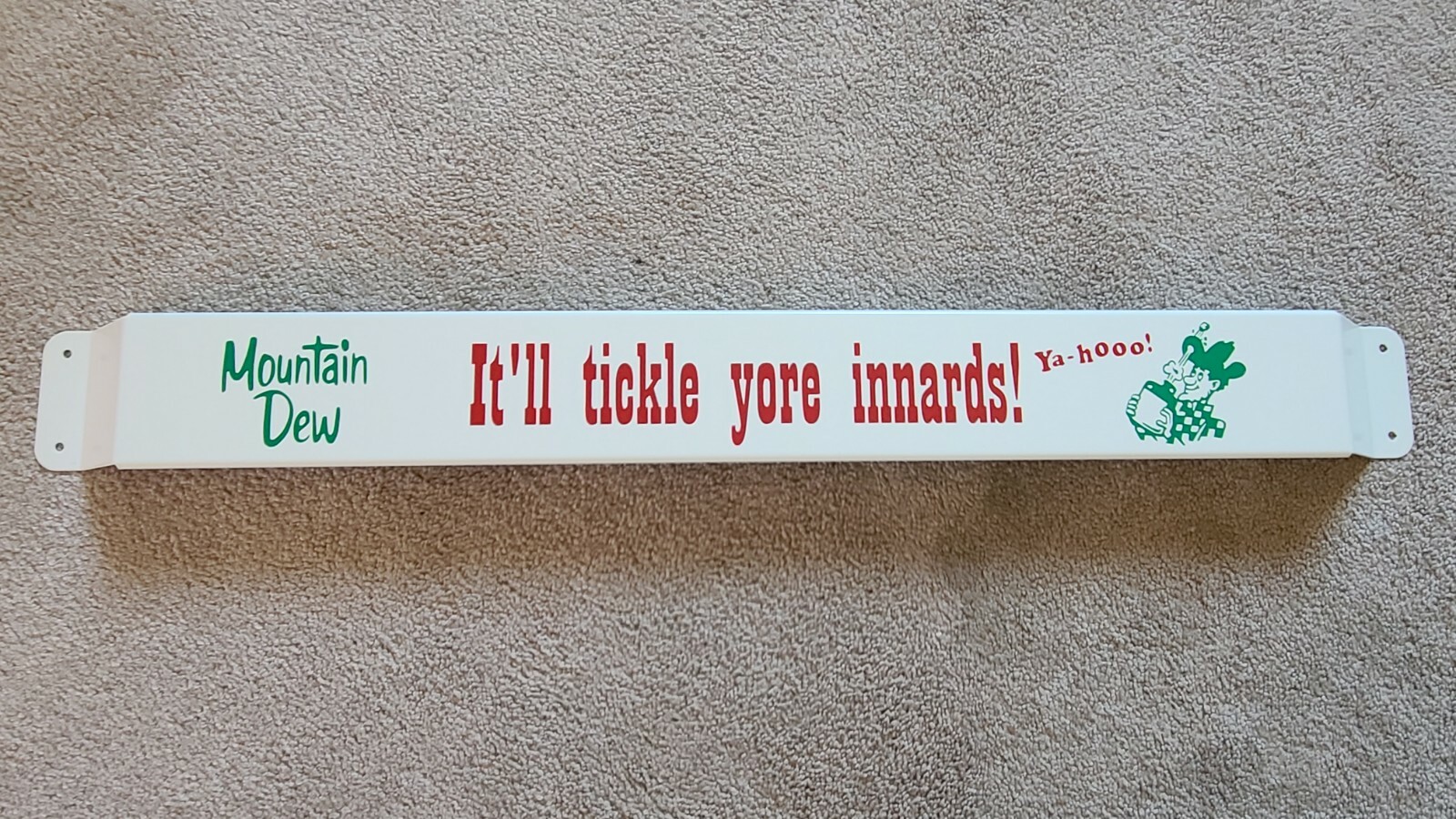 33''Door push bar Mountain Dew Tickle yore innards Antique Soda Advertising sign