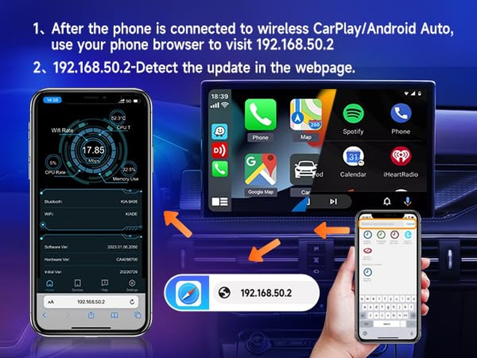 Carlinkit 4.0 Wireless CarPlay & Android Auto Adapter, Plug & Play,... Fast Ship