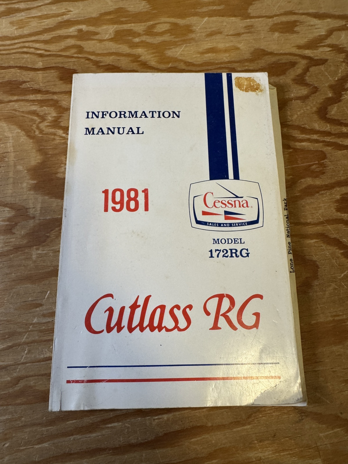 Vintage 1981 Cessna Cutlass RG Information Manual 172RG D1194-13 Printed 10/89