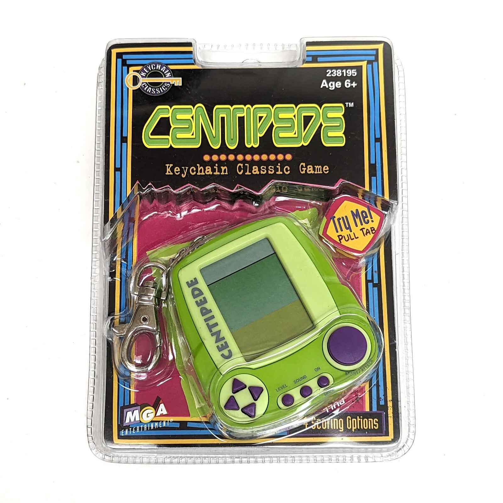 New 1999 MGA Entertainment Centipede Keychain Classic Game
