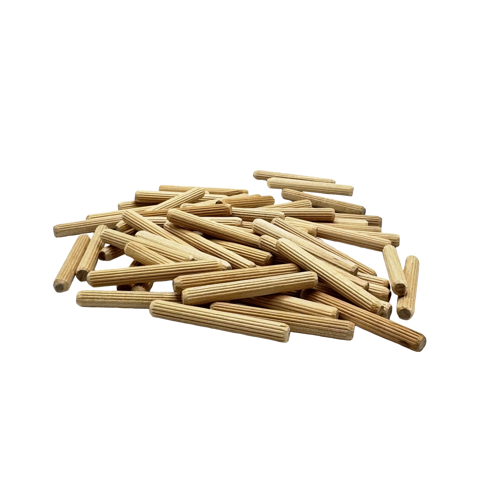 Rhino Wood - 1/4" x 2" - 200 PK Wooden Dowel Pins - Kiln Dried, Fluted, Beveled