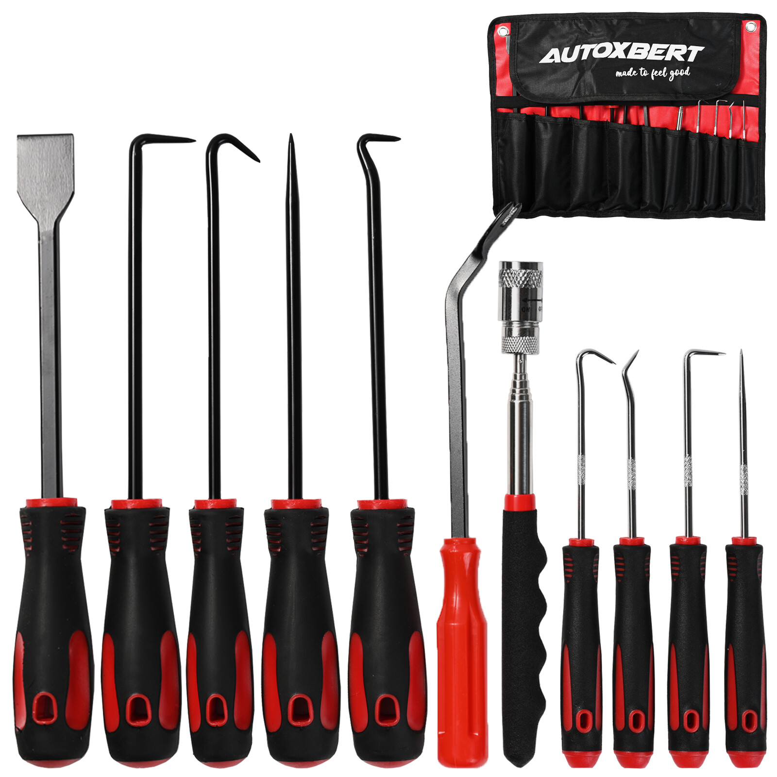 11x Pick And Hook Set With Scraper Magnetic Telescoping Hand Tool Kit Removal