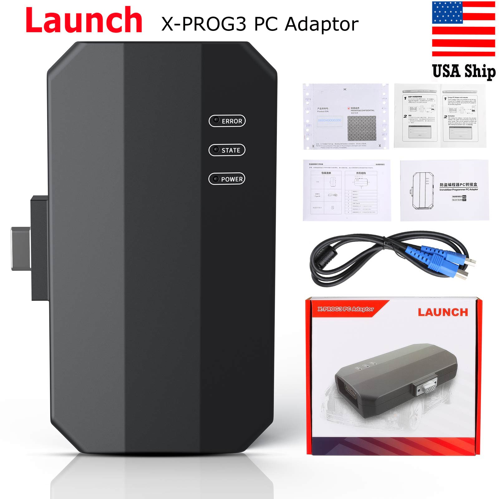 Launch X431 IMMO GIII X-Prog 3 X-PROG3 PC Adaptor  USA