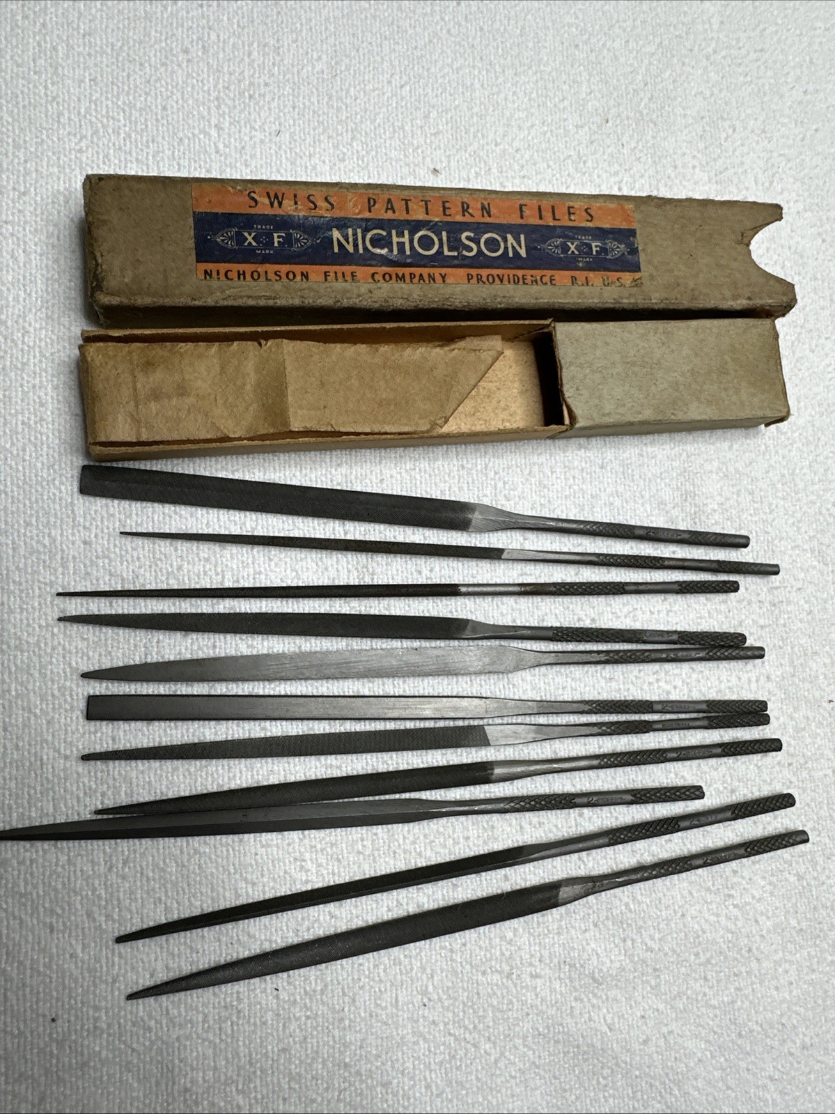 Set of 11 - Nicholson Mini Files 5 1/2" swiss pattern files USA