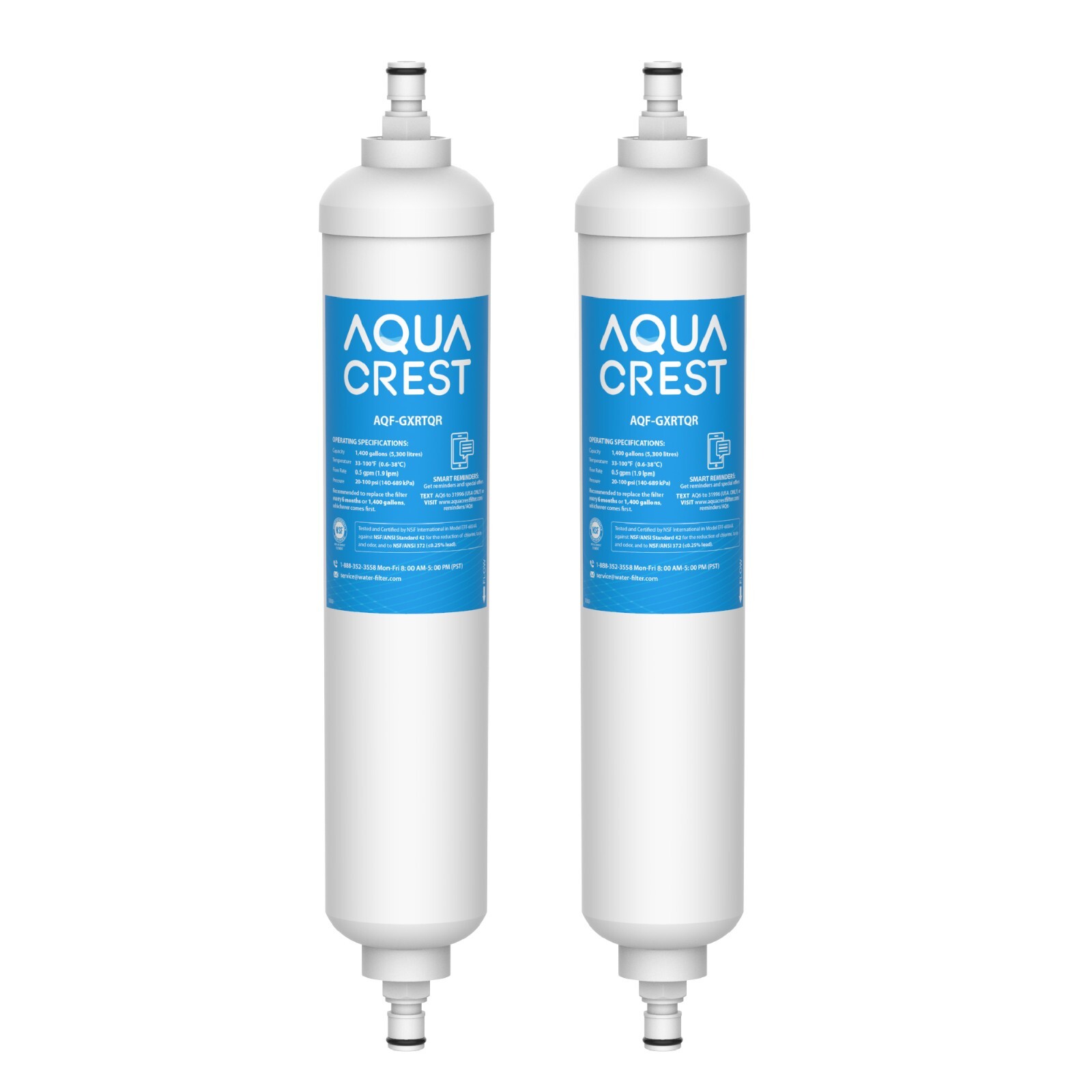AQUA CREST GXRTQR Inline Water Filter, NSF Certified,replacement for GE® GXRTQR