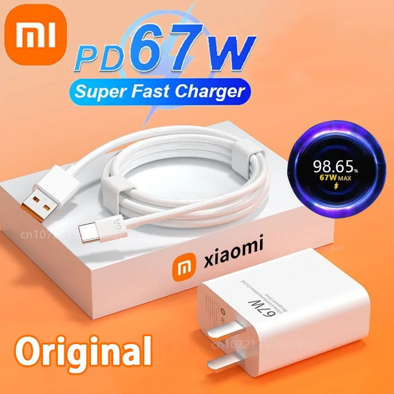 Original Xiaomi 67W Fast Wall Charger Adapter USB-C Cable Mi 11/12/13 Pro Ultra