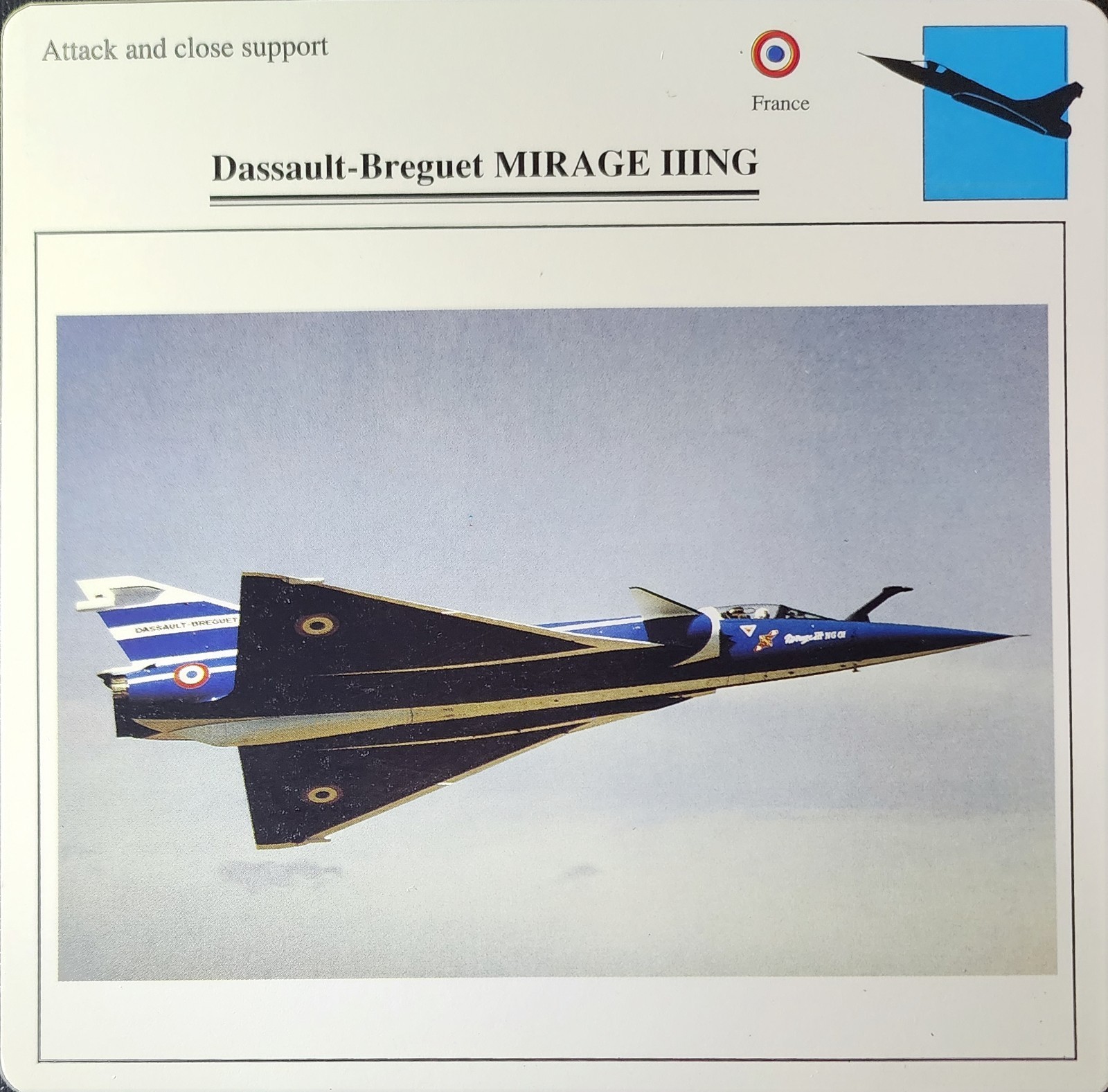 Dassault Breguet Mirage Jet Picture Original Vtg Aircraft Info Collector Card