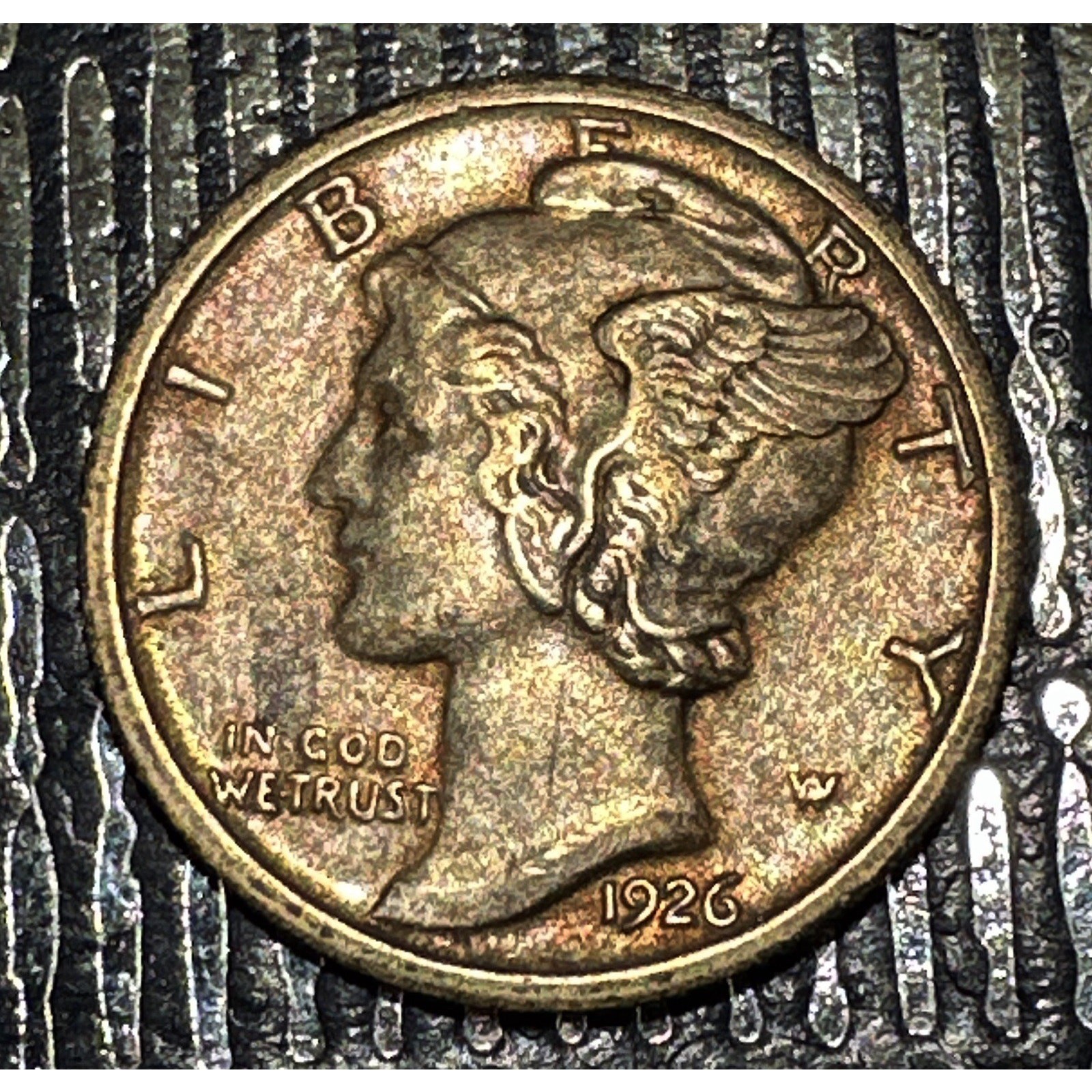 1926 Mercury Head Dime - TONED See Photos For Condition - From Old Collection