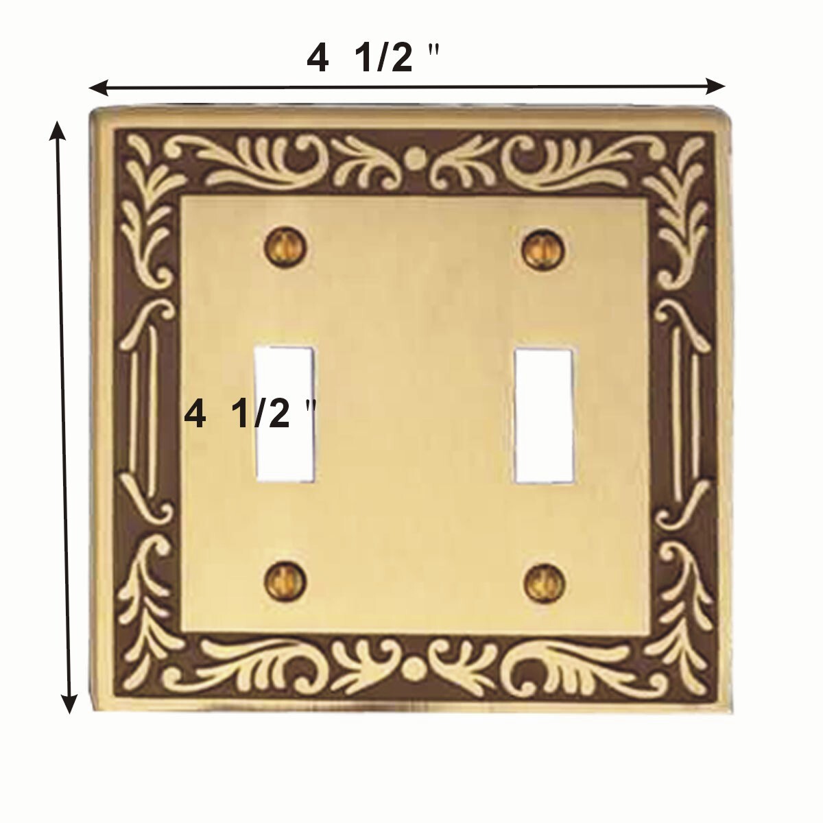 4 Victorian Switch Plate Double Toggle Antique Solid Brass | Renovator's Supply