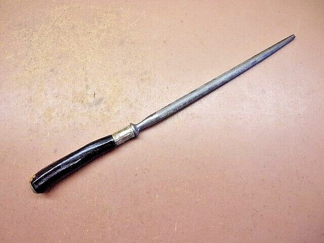 Vintage Ornate Unbranded Knife Sharpening Steel Sharpener Tool 13" Long