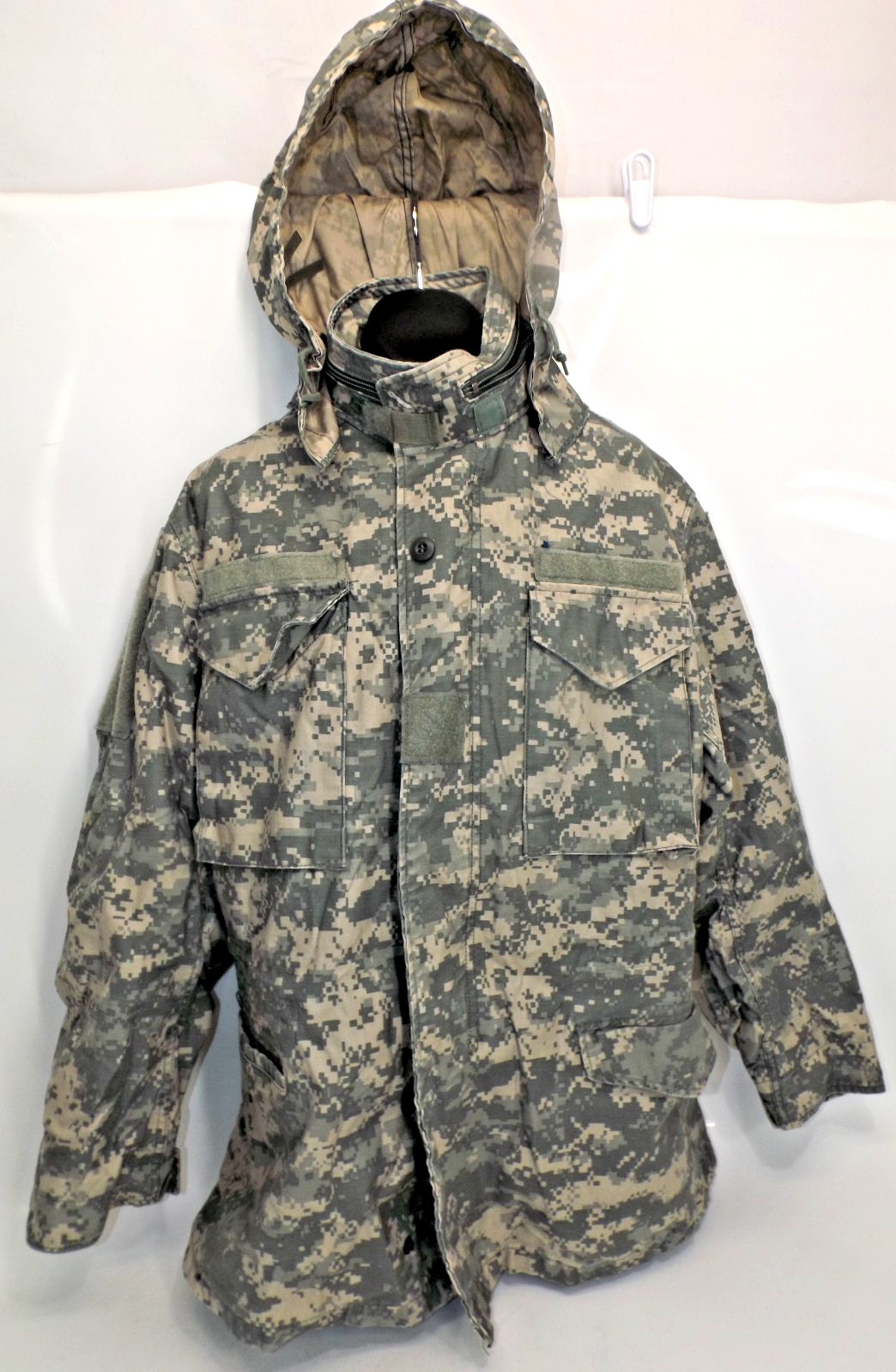 US Military Cold Weather UCP Heavy Field Coat & Hood - Size: SMALL - REG