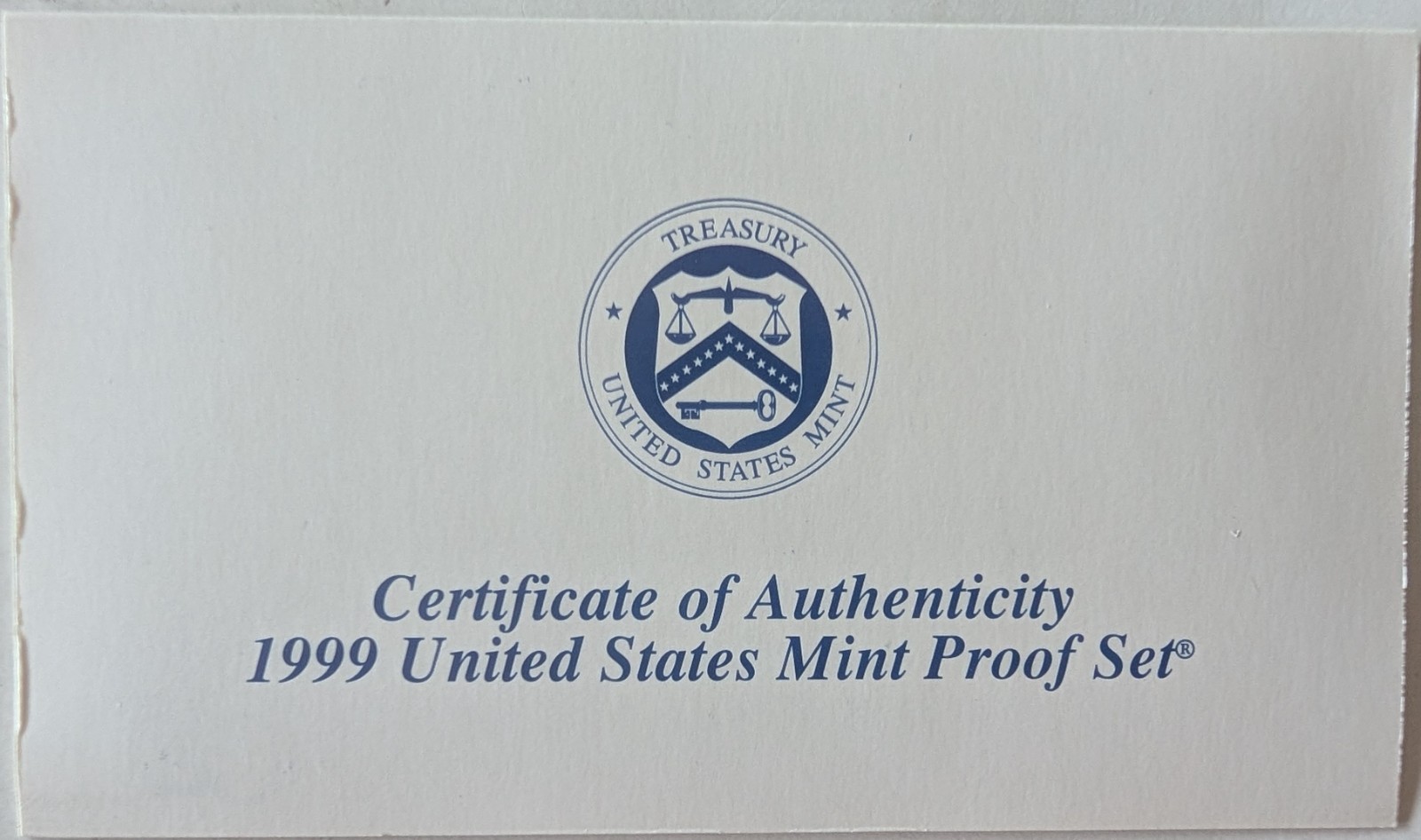 1999 Clad Proof Set U.S. Mint Original Government Packaging OGP COA