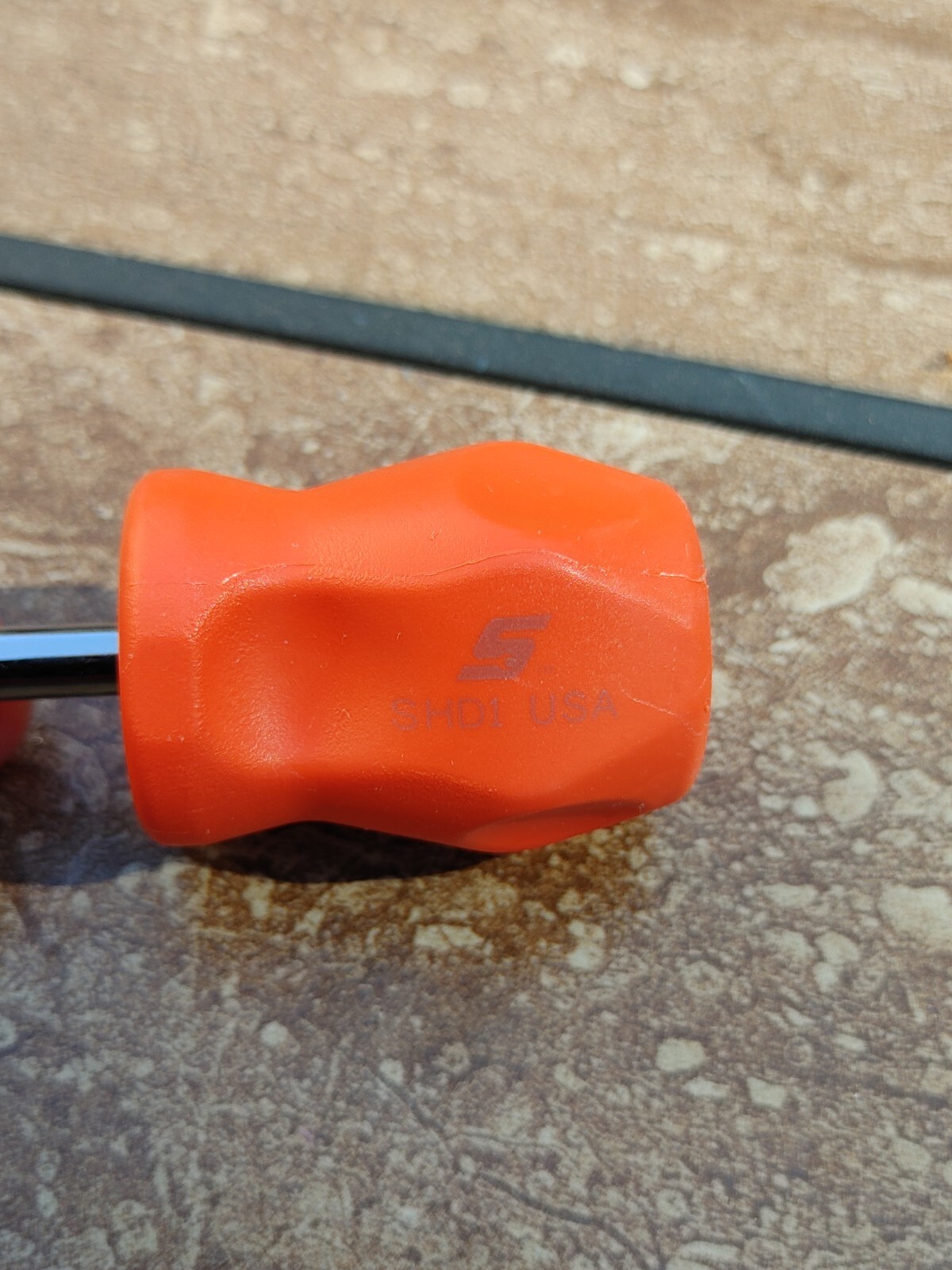Snap On Tools 1/4" Flat Tip Orange Hard Grip Stubby Screwdriver, Part# SHD1O