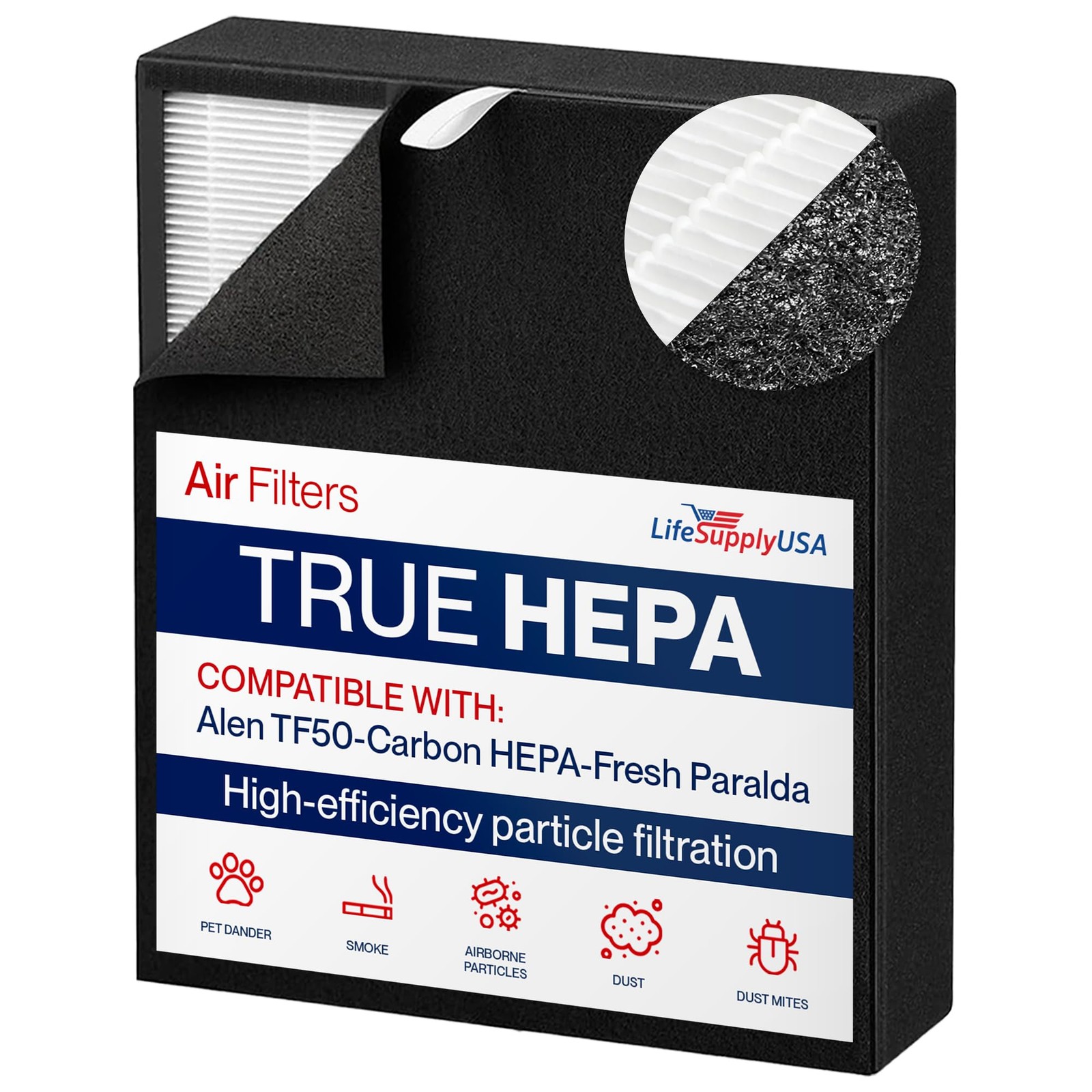 FF50 True HEPA Filter for Alen BreatheSmart FF50 FIT50 Air Purifier 3-in-1