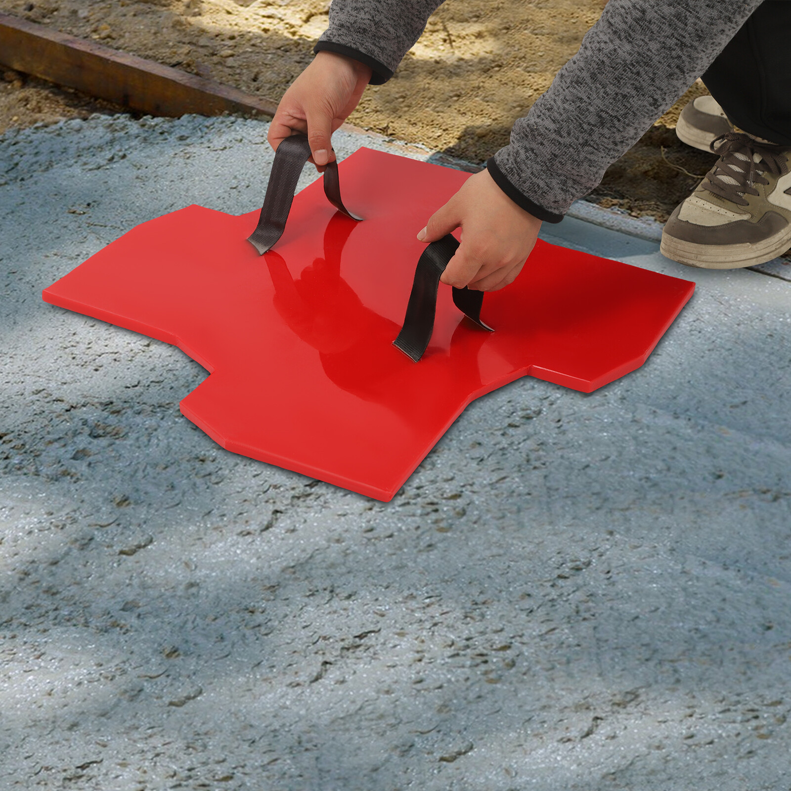 FLOWER RUBBER Concrete Stamp Stone Texture Mat Imprint Printing Cement Sidewalk
