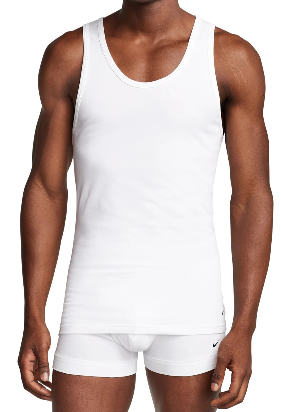 Nike Men's White Dri-Fit Essential Stretch Cotton Tank Undershirt (KE1193)  2XL