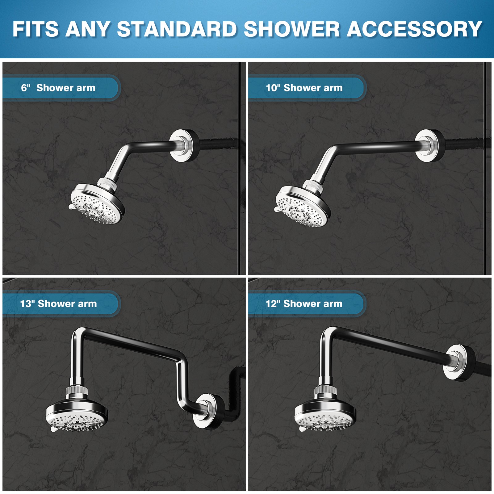 Original Modified HIGH FLOW SHOWER HEAD * 1.75 GPM Soft High Pressure 5 Setting