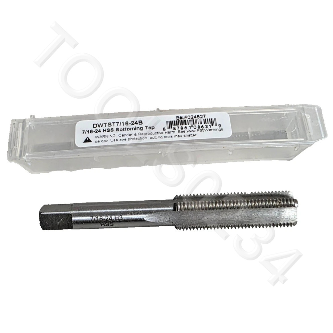 7/16-24 Bottom Hand Tap HSS DWTSB7/16-24B 4FL Ford Brake GM by Drill America