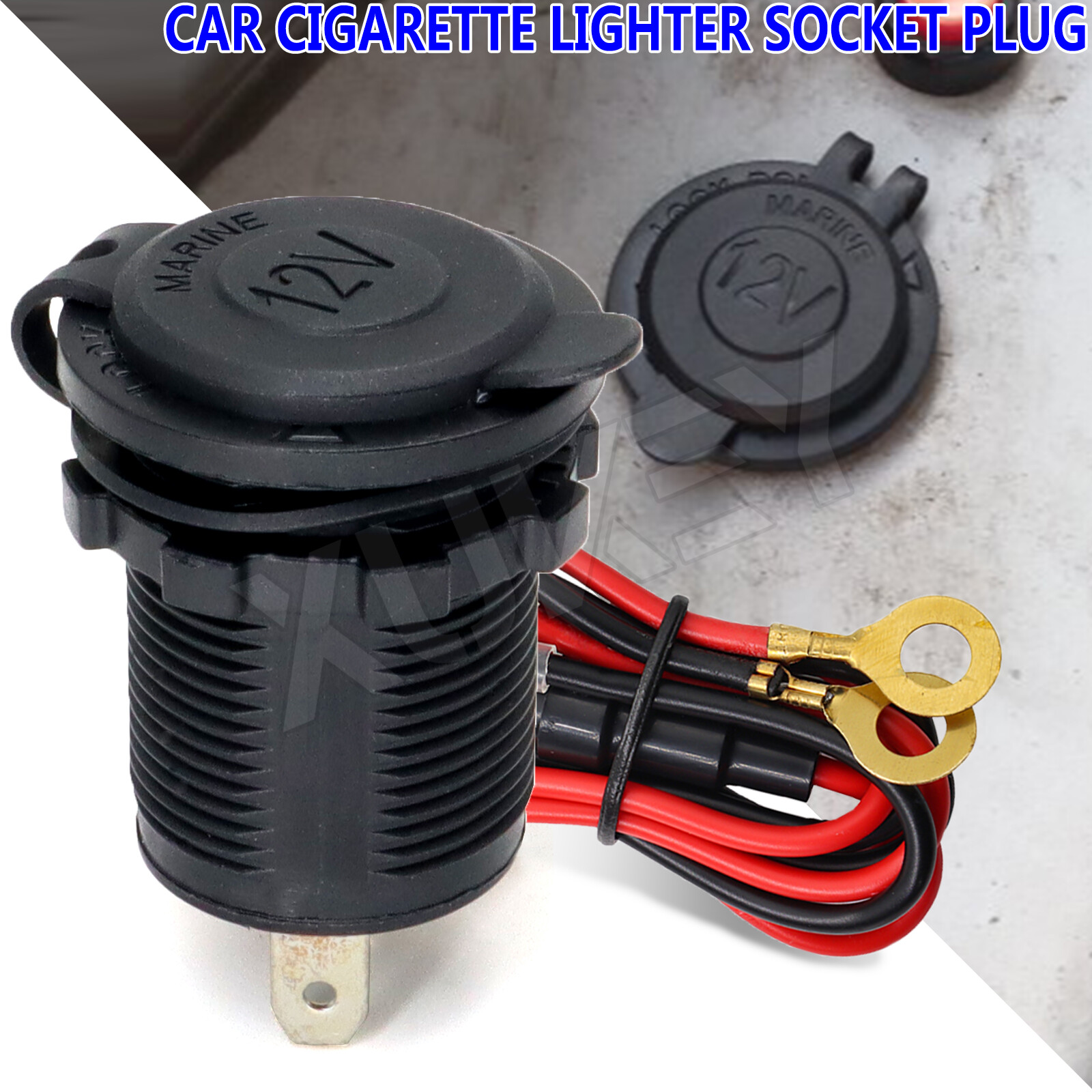12V Car Marine Van Boat Cigarette Lighter Socket Charger Power Outlet Supply USA