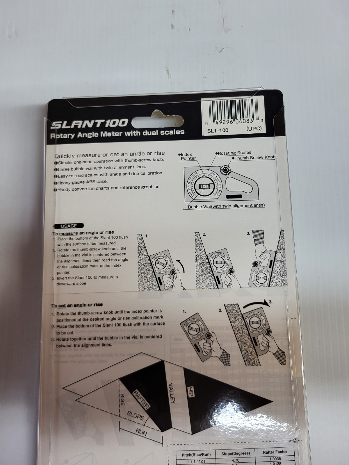 Tajima SLT-100 Rotary Angle Meter Dual Scale