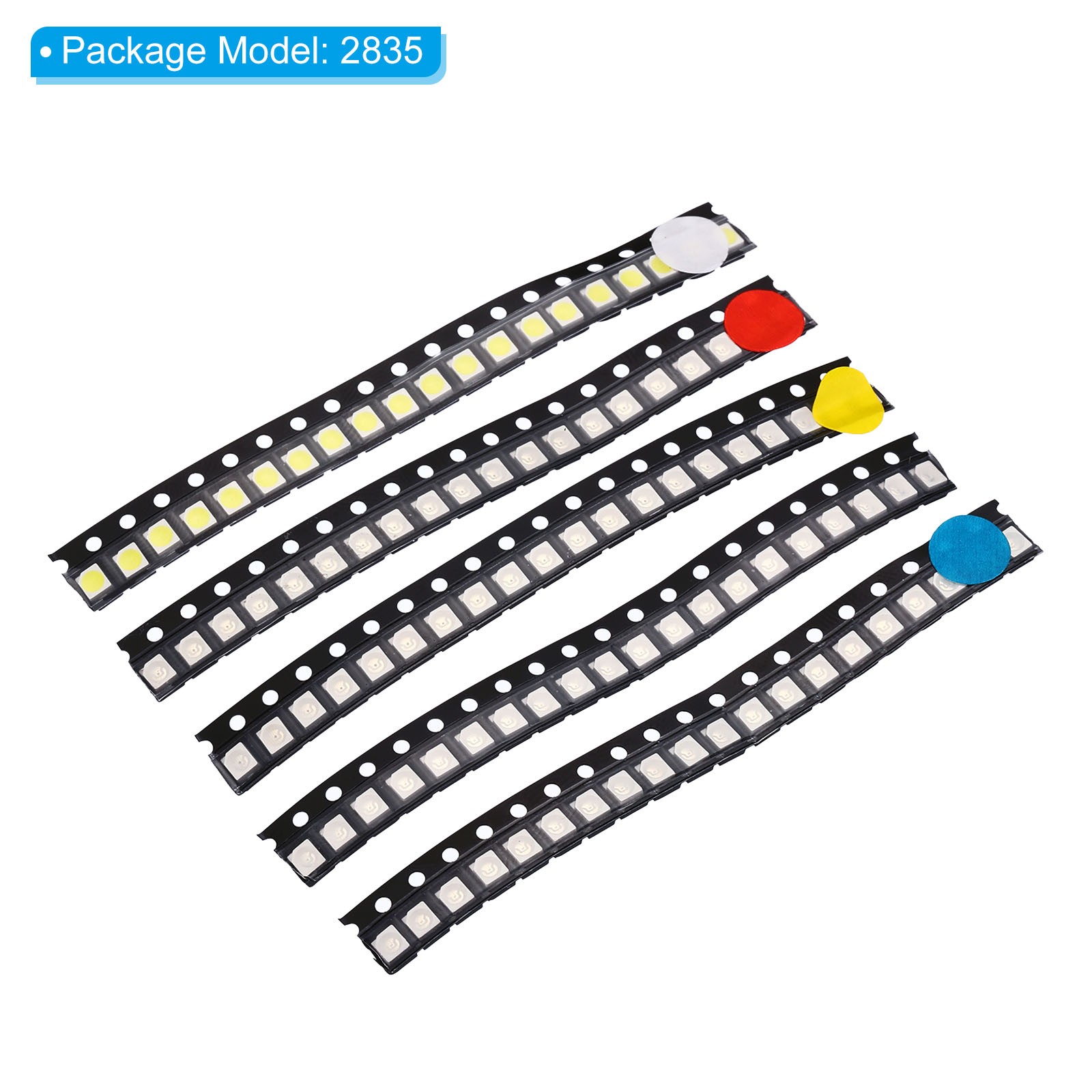 100Pcs 2835 Surface Mount Diode, 1.8-3V Light Emitting Diodes Chips 5 Colors
