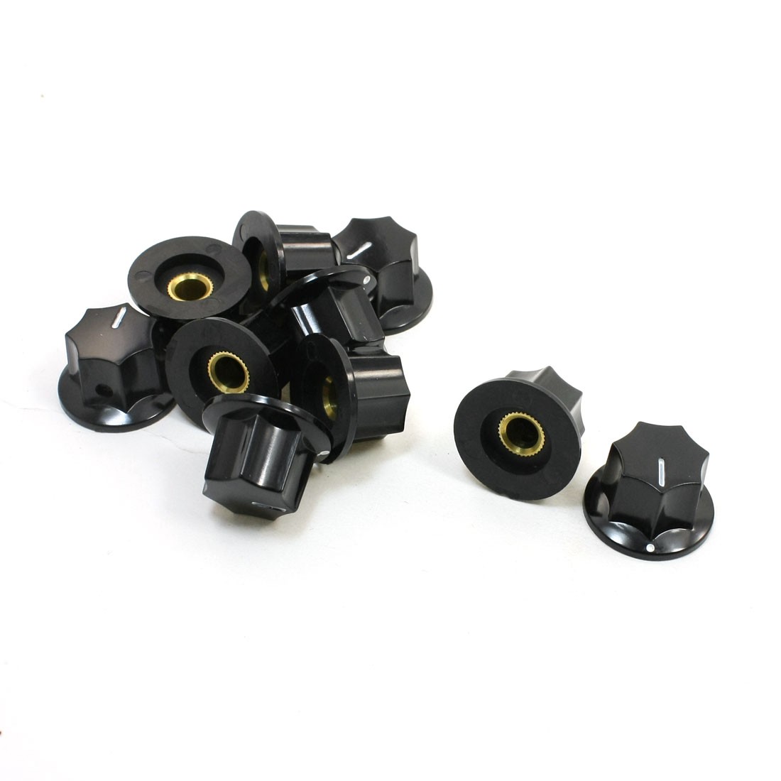 10pcs 6mm Insert Diameter Shaft Plastic Potentiometer Knob Pots