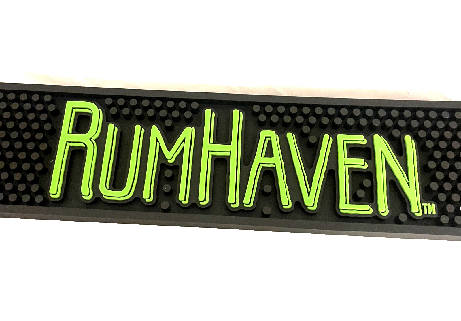 RUMHAVEN Bar Mat *NEW*. Black - Coconut design - Man Cave