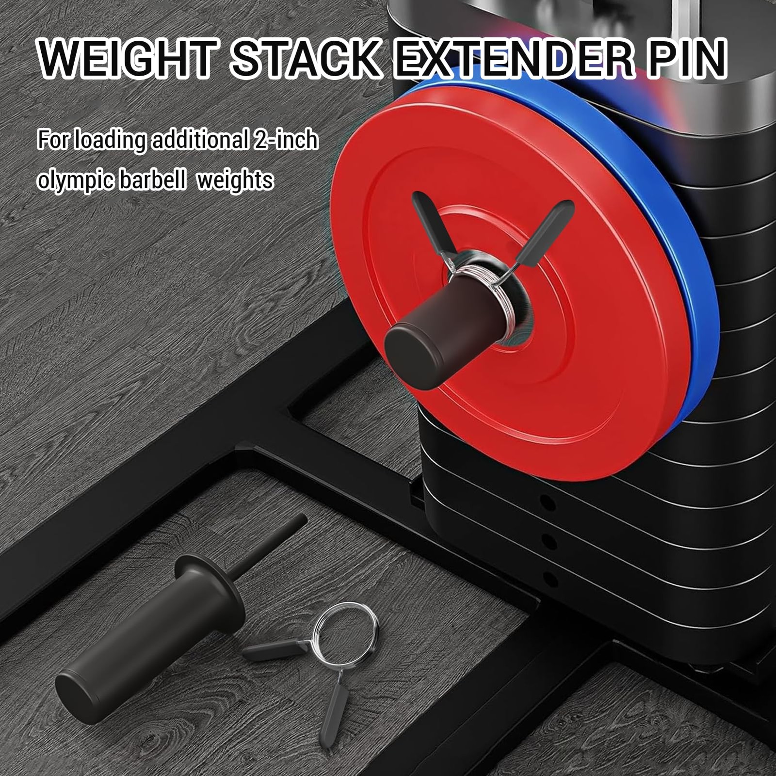 Weight Stack Pin Extender With Spring Clip Collar Gym Machine Strength