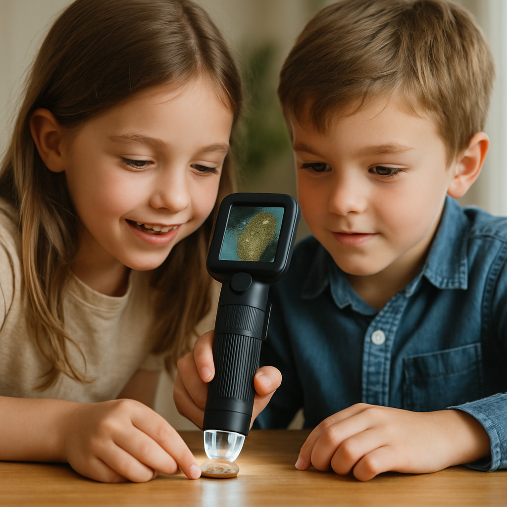 2-in-1 Handheld Kids Digital Microscope & Camera 200W Px