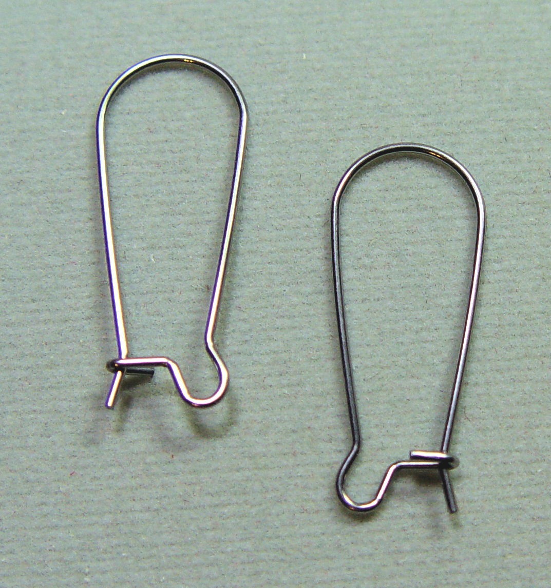 THREE Pairs INTERCHANGEABLE Stainless Steel Earring Wires Dark Silver 25mm