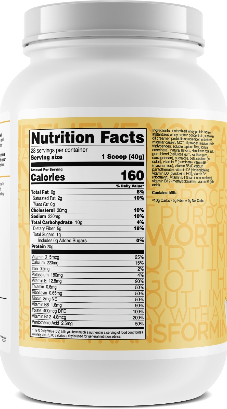 TransformHQ Meal Replacement Shake Powder 28 Servings (Pineapple Whip)