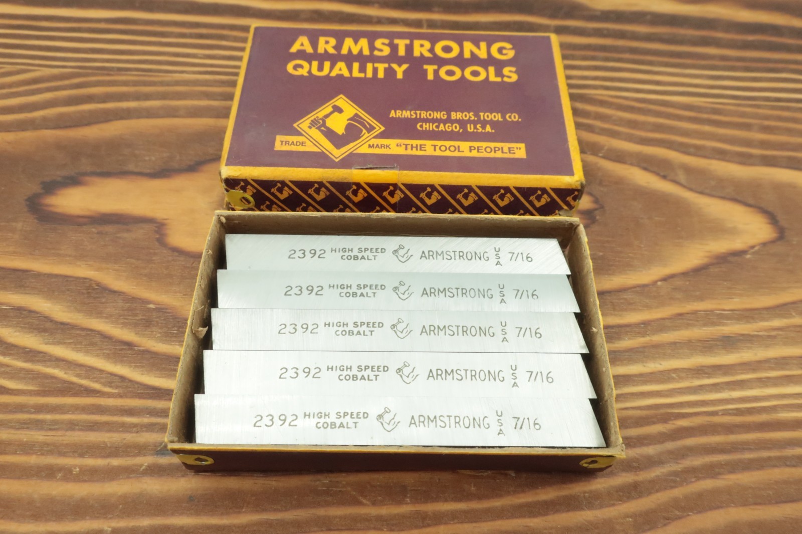 Armstrong 2392 Cobalt Ground Lathe Tool Bit Square Blank 7/16" X 5 NOS USA