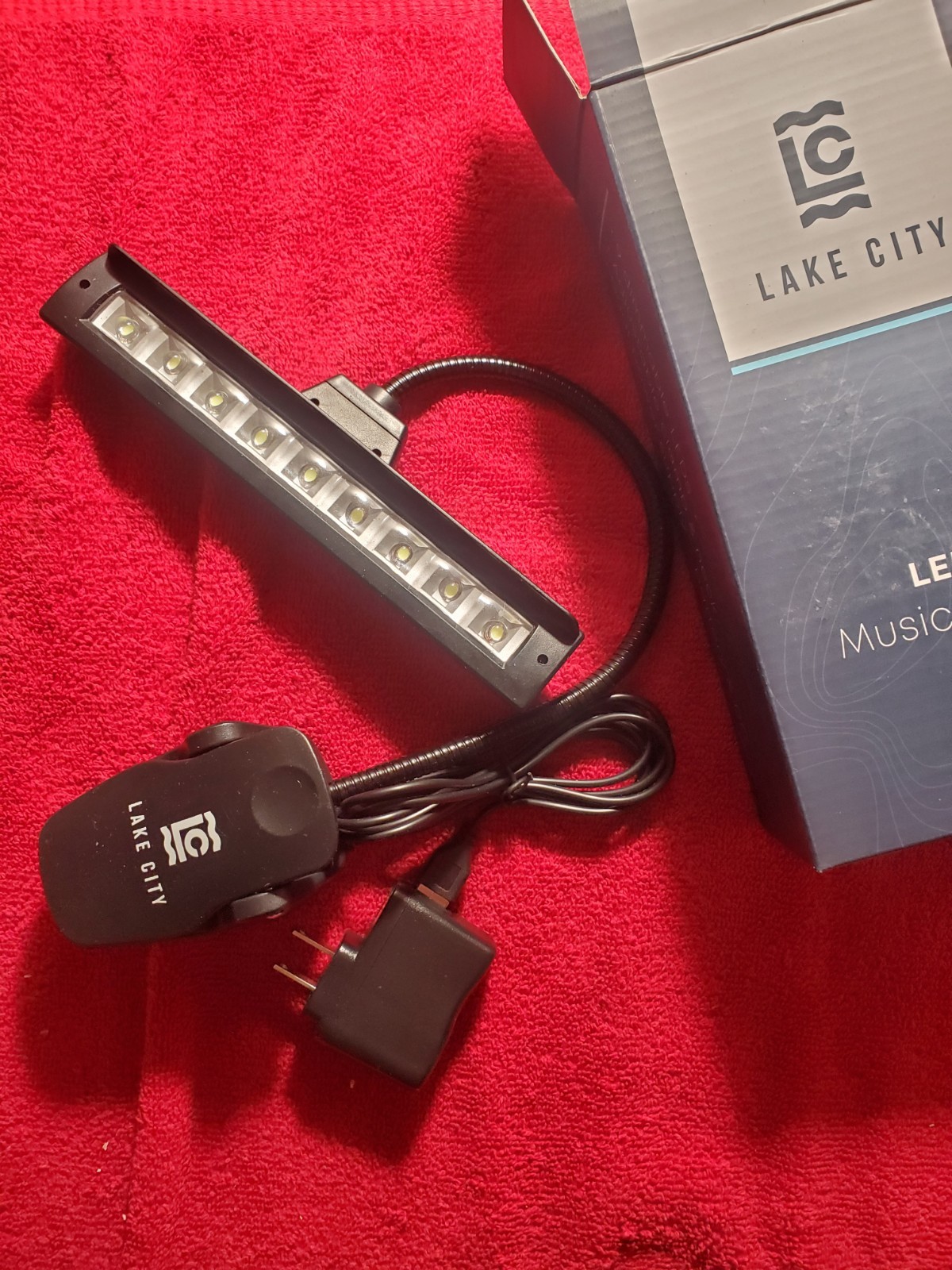 Flexible 9 LED Lights Clip-On to Music Stand or Desk w/Adapter & Batteries NEW!