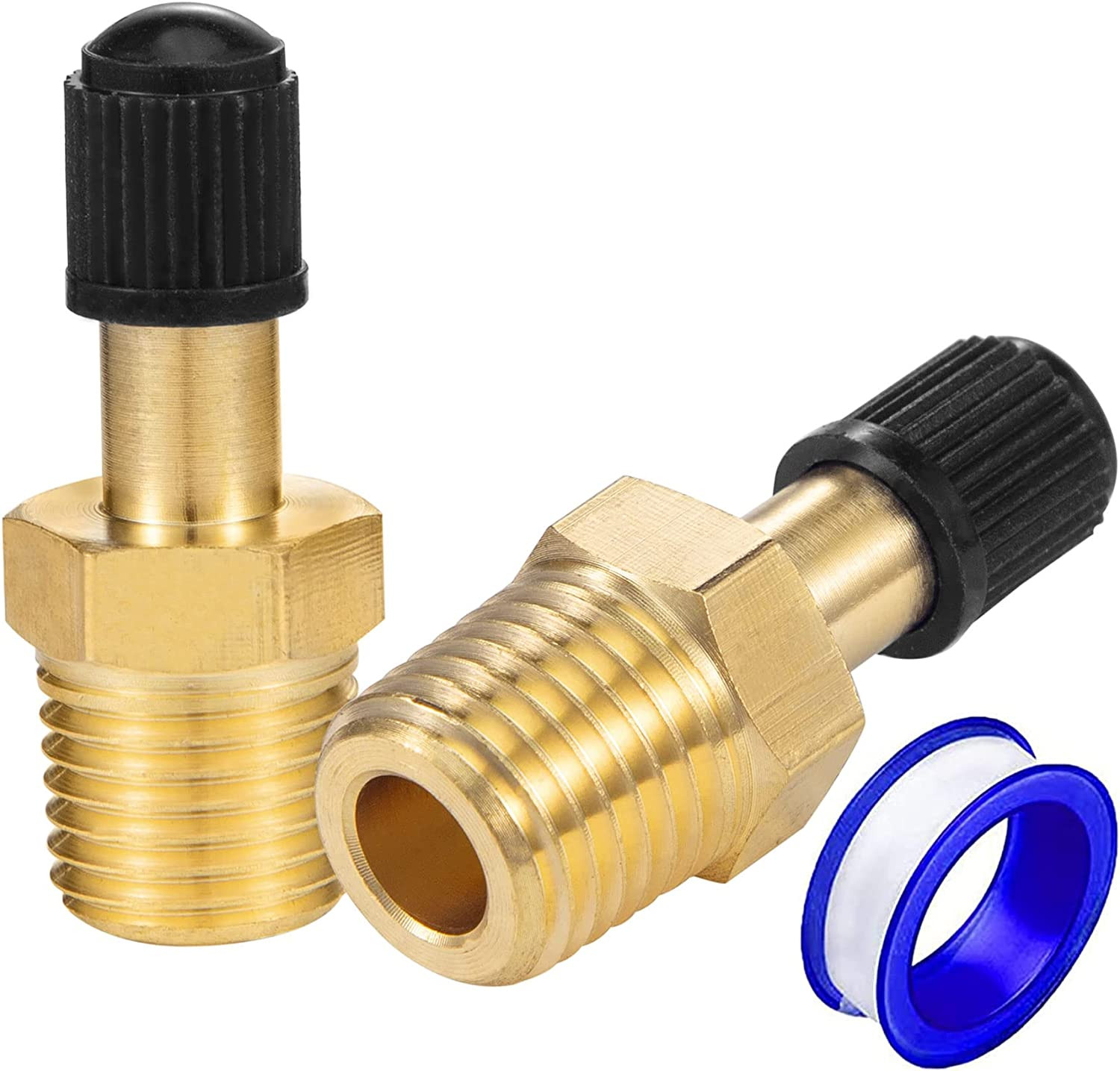 1/4" Inflation Schrader Valve with Push to Connect for 1/4" OD Air Line Tubin...