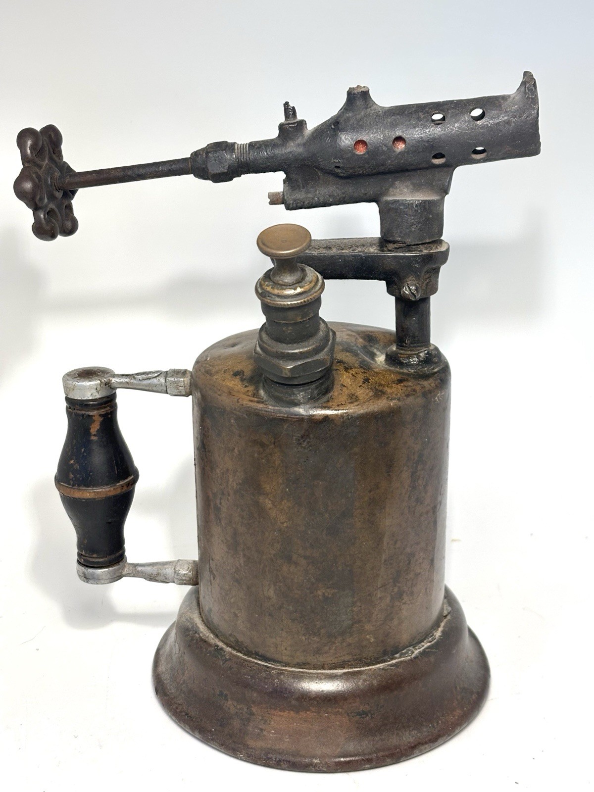 Vintage Brass Blow Torch Black Wooden Handle Clayton & Lambert?