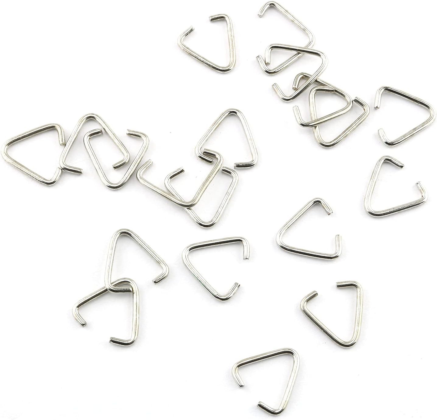 100Pcs Metal Triangle Open Jump Rings for Decoration Jewelry DIY Accessories, 15