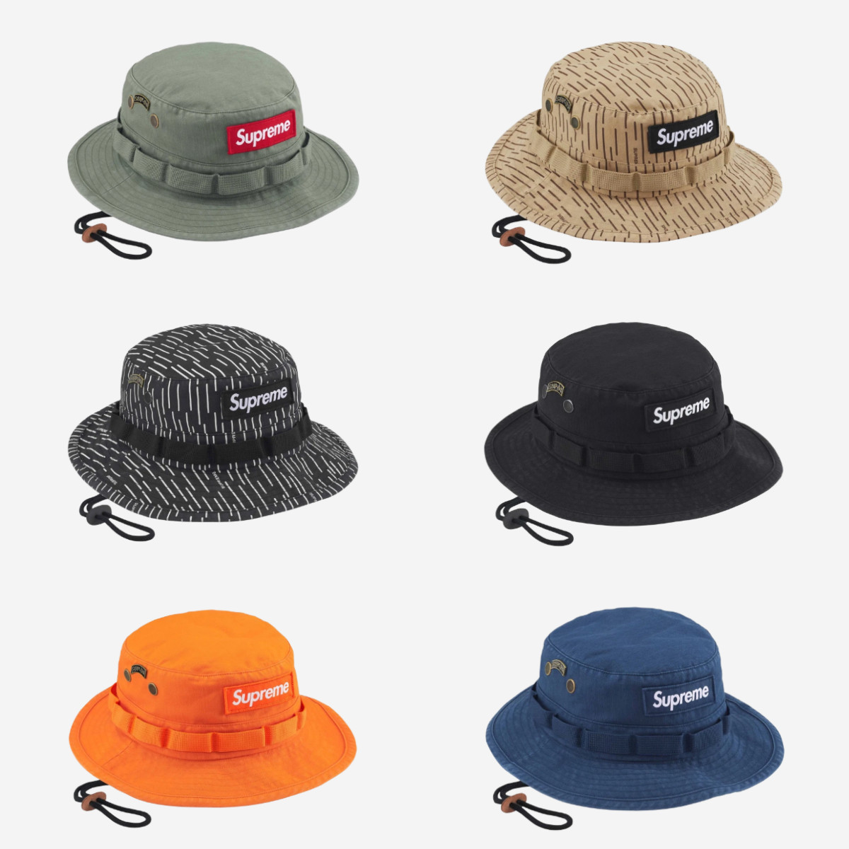 Supreme Military Boonie 24FW 6Color Black Orange Navy Olive 100%Authentic