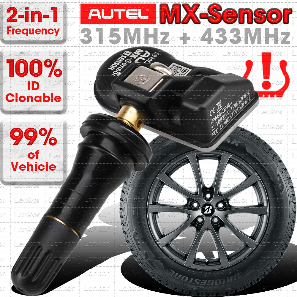 Autel TPMS MX-Sensor 315MHz & 433MHz Programmable Universal Tire Pressure Rubber