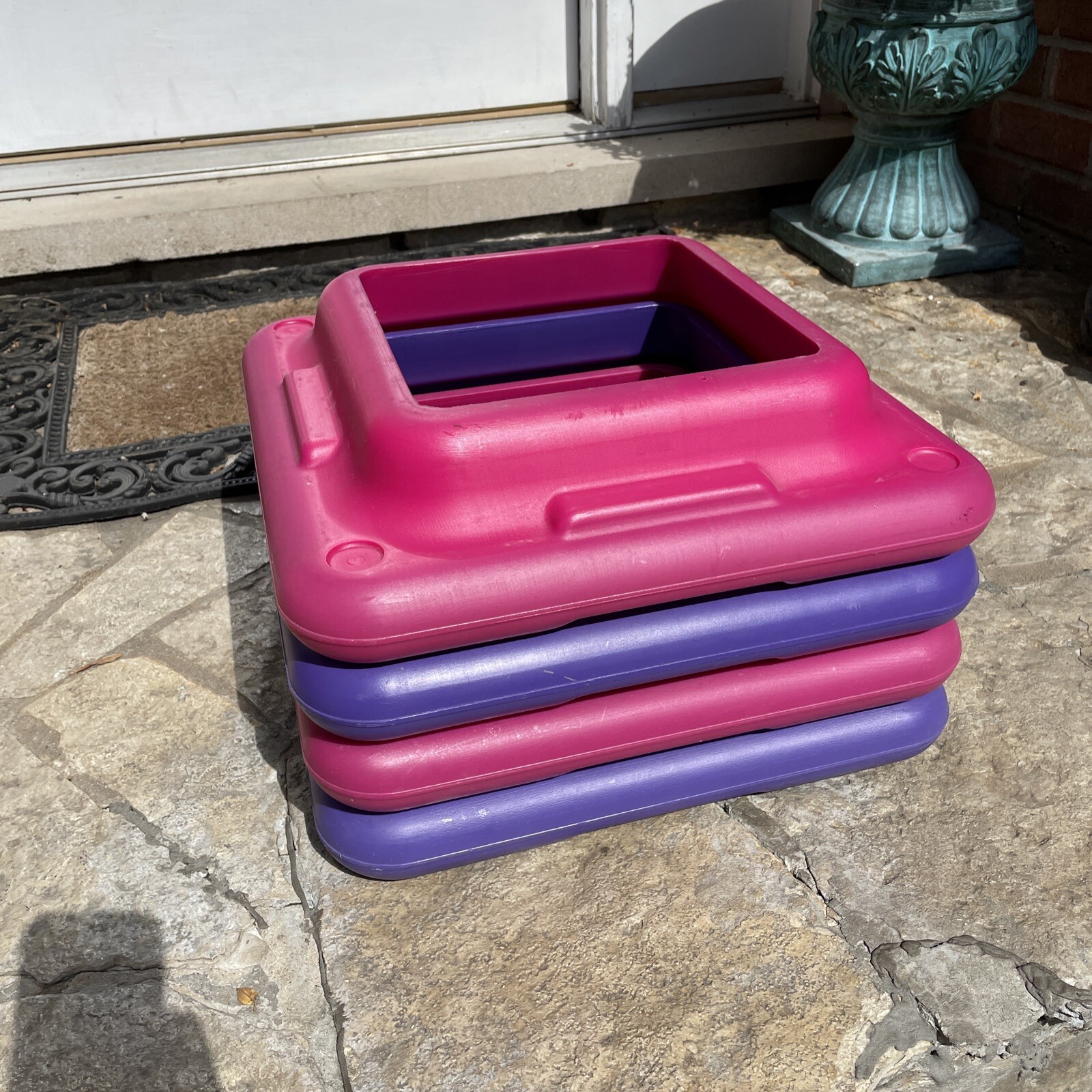 Lot of 4 The STEP Original Aerobic Risers Health Club Size 16"x16" Pink Purple