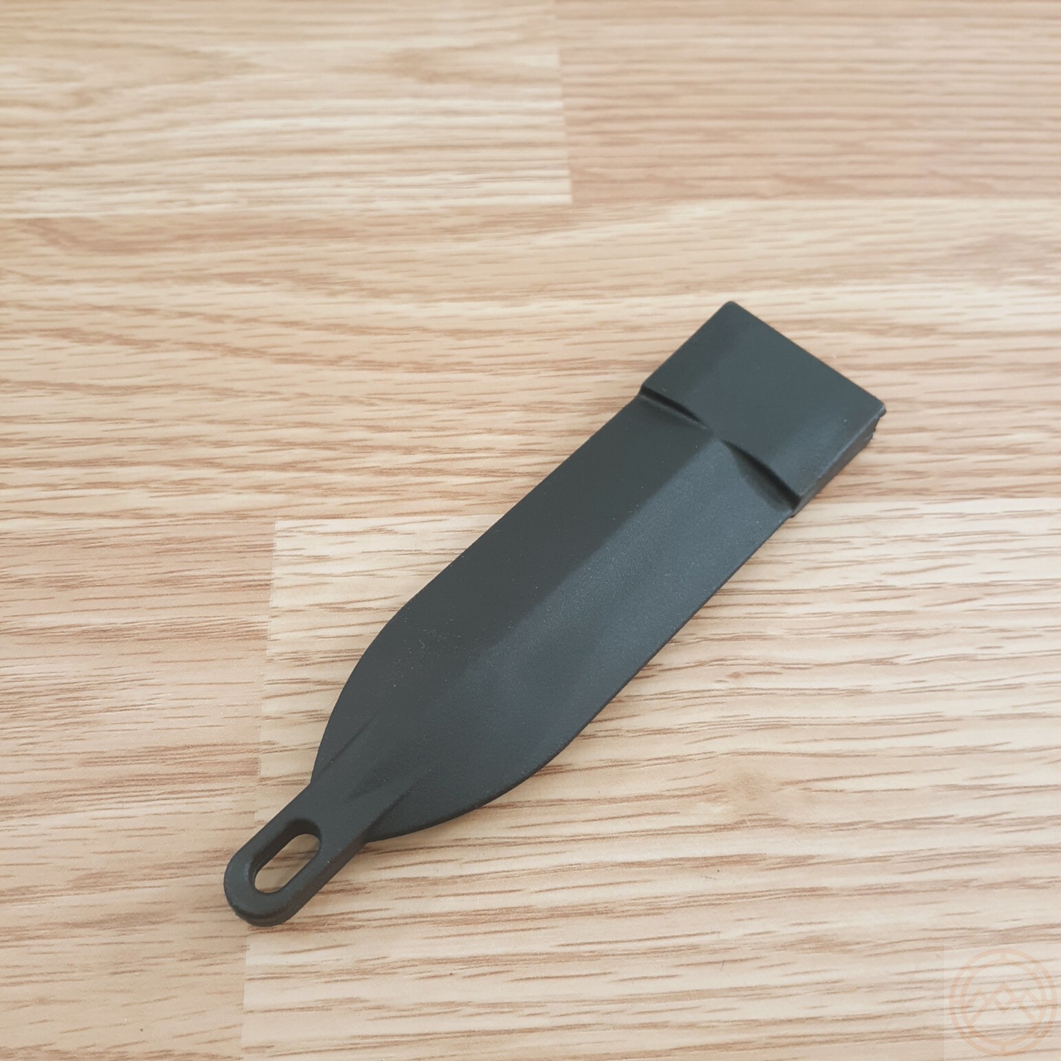 CIA Sticker Fixed Knife 3" Black Polycarbonate One Piece Construction Blade