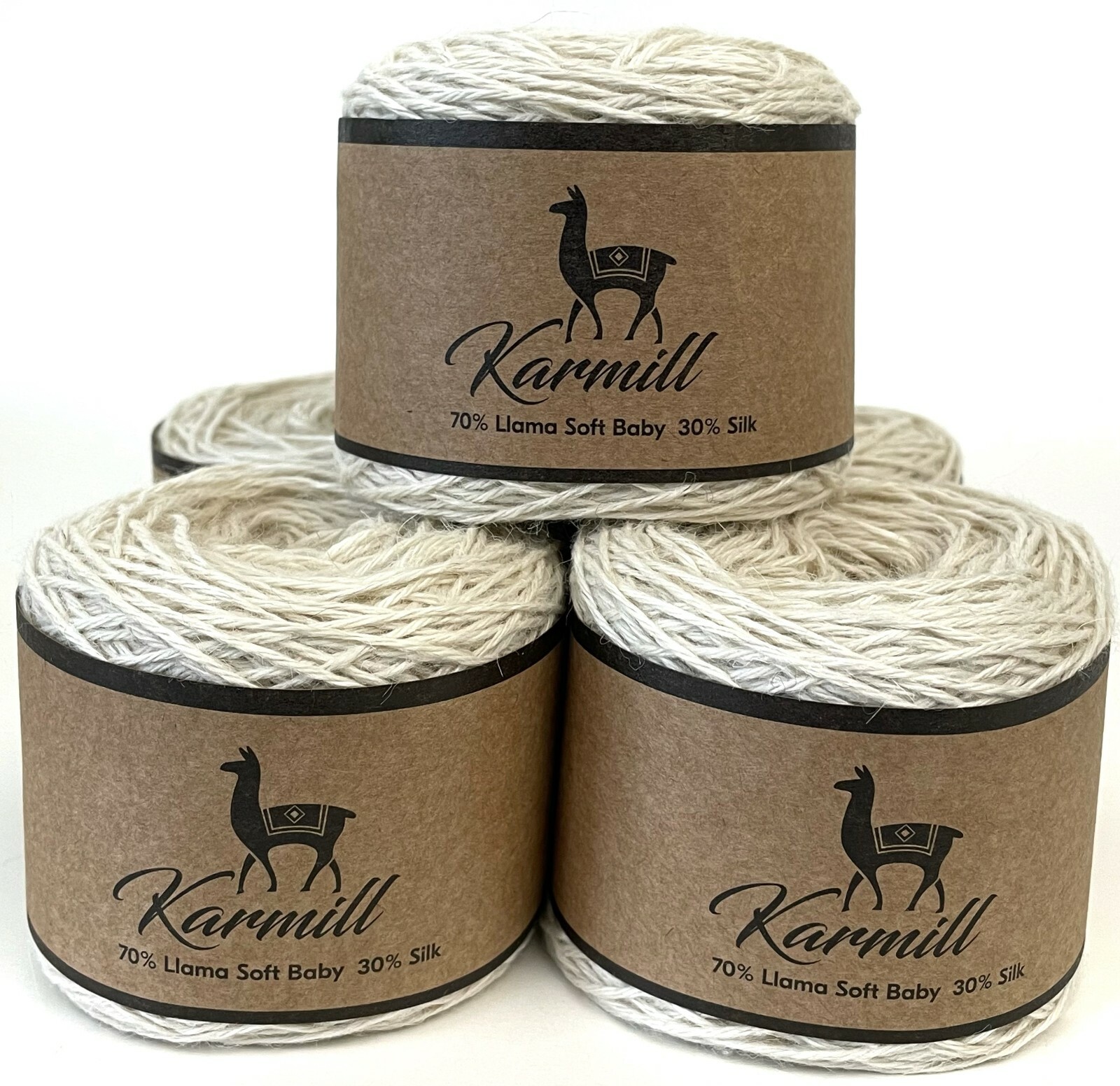 Llama Wool 70% Llama Soft Baby 30% Silk Lot of 5 Skeins Sport Weight  White 01LS