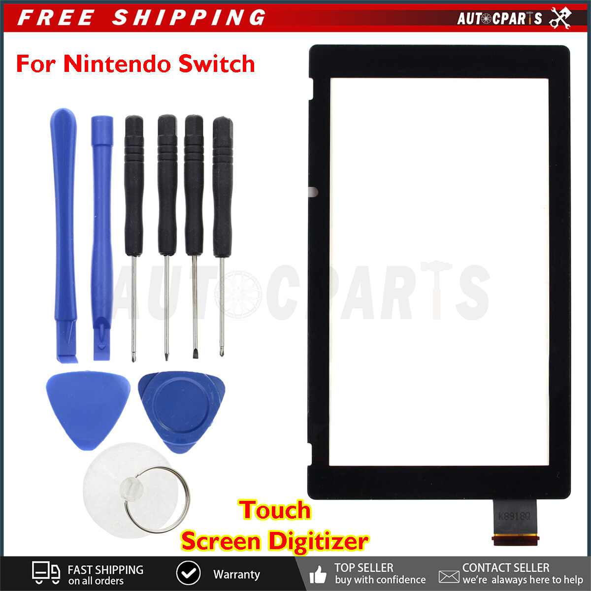 Black New For Nintendo Switch LCD Touch Screen Digitizer Glass Replacement