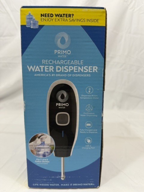 Primo Rechargeable Water Dispenser for 3 & 5 Gallon Bottles New Opened Box
